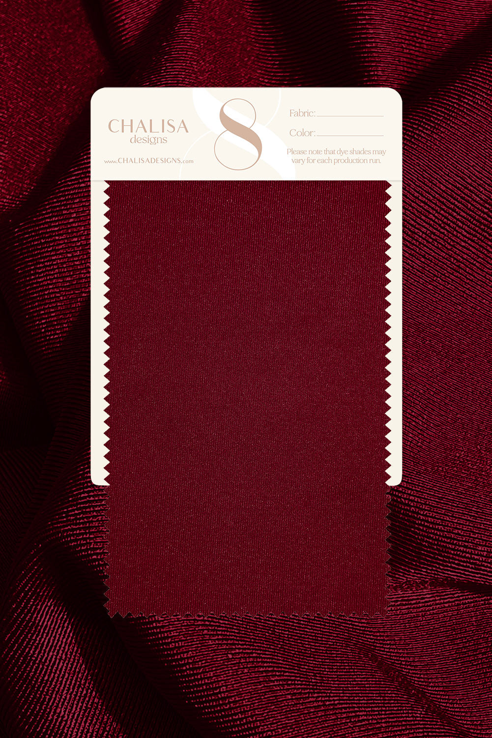 Burgundy spandex fabric swatch