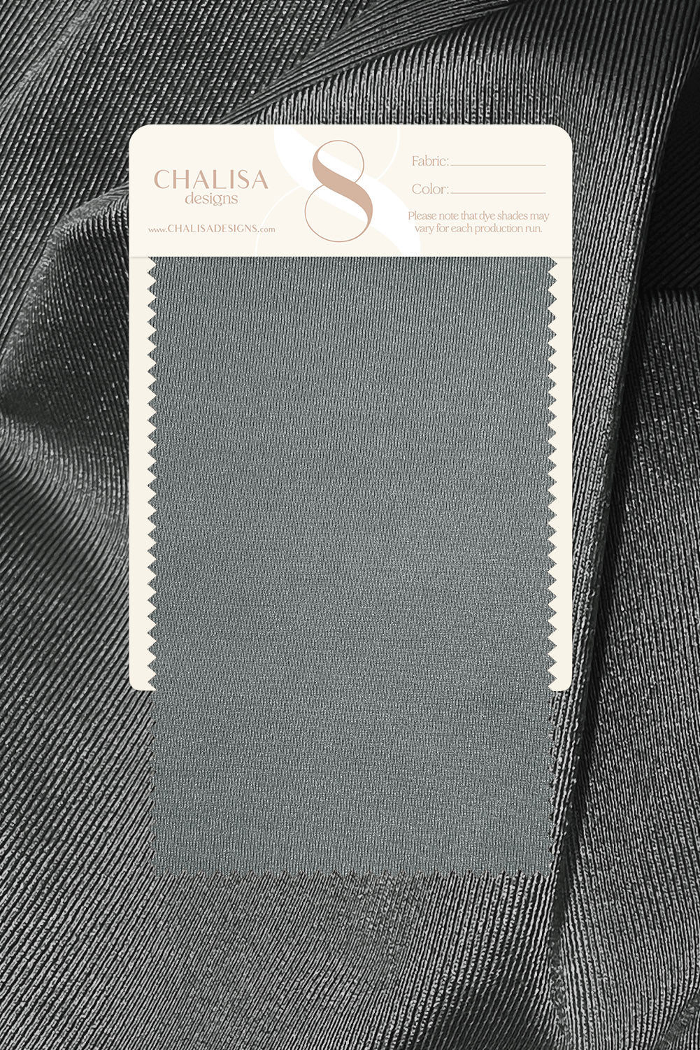 Dark gray spandex fabric swatch