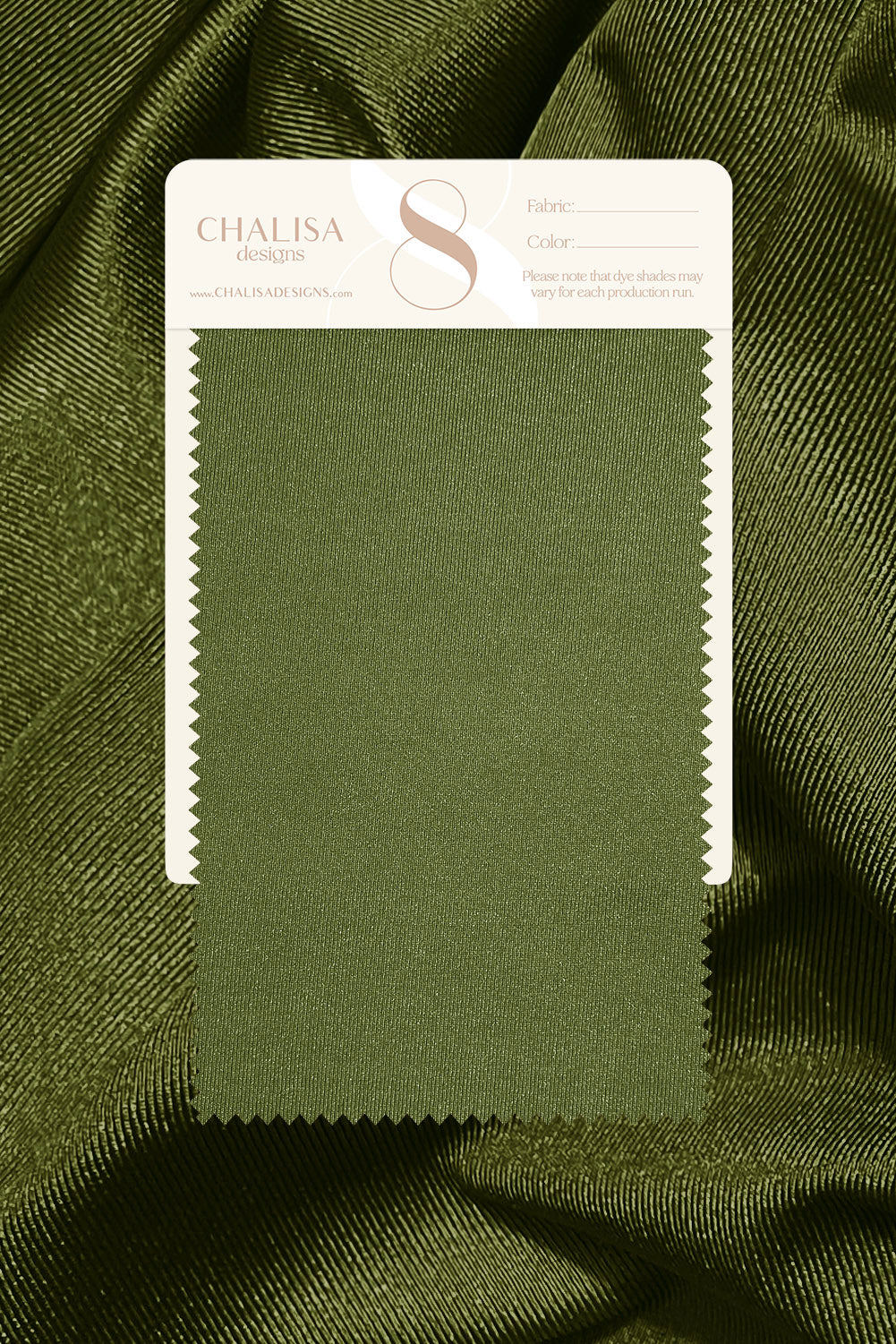 Dark olive spandex fabric swatch