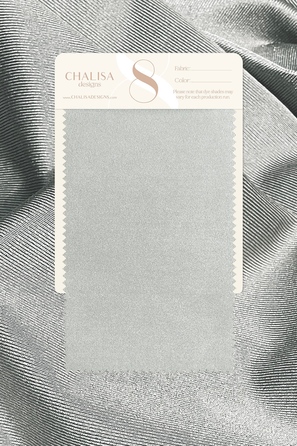 Silver gray spandex fabric swatch